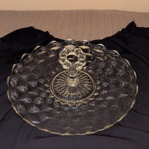 Elegant Vintage Glass Serving Stand